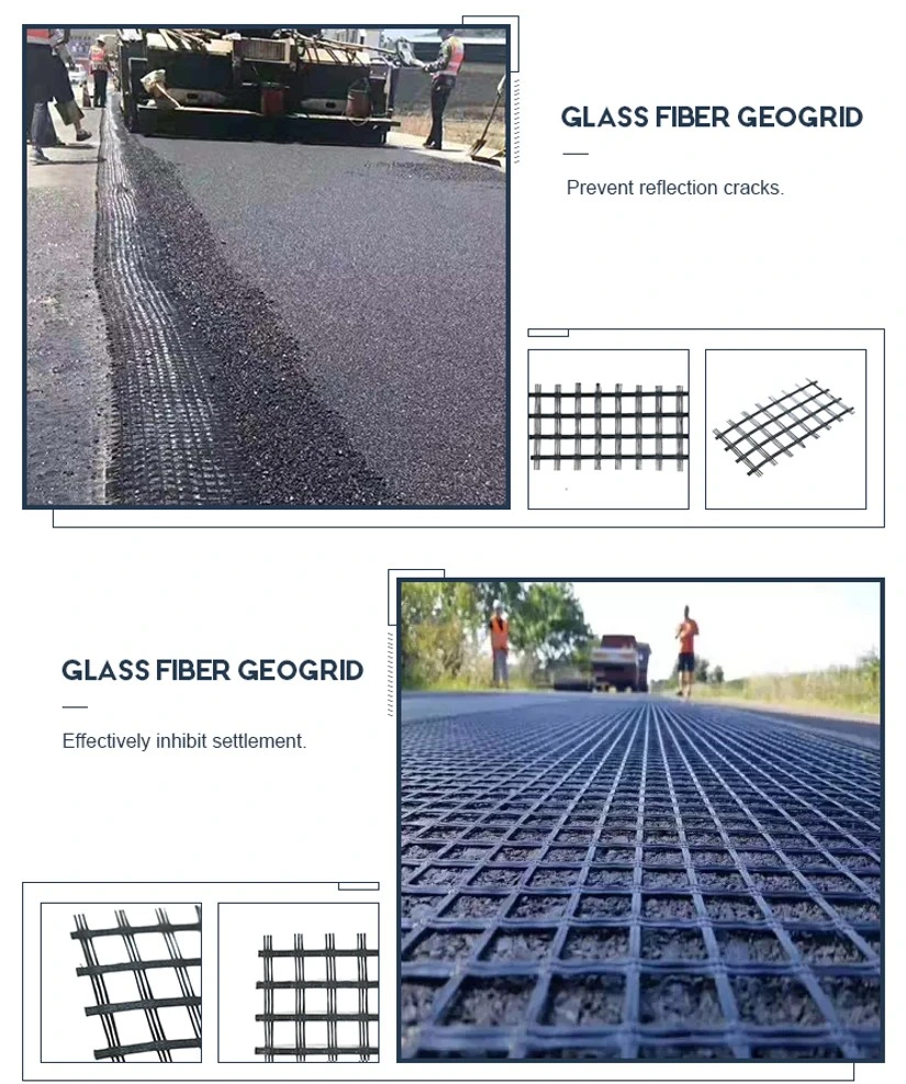 Materiais de terra Fibra de vidro Geogrid para o fortalecimento da estrada 3