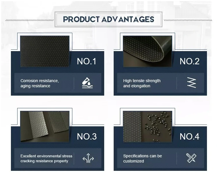 Geomembrana de HDPE impermeável anti-filtração 0,2 mm - 2,5 mm para aterros sanitários 0