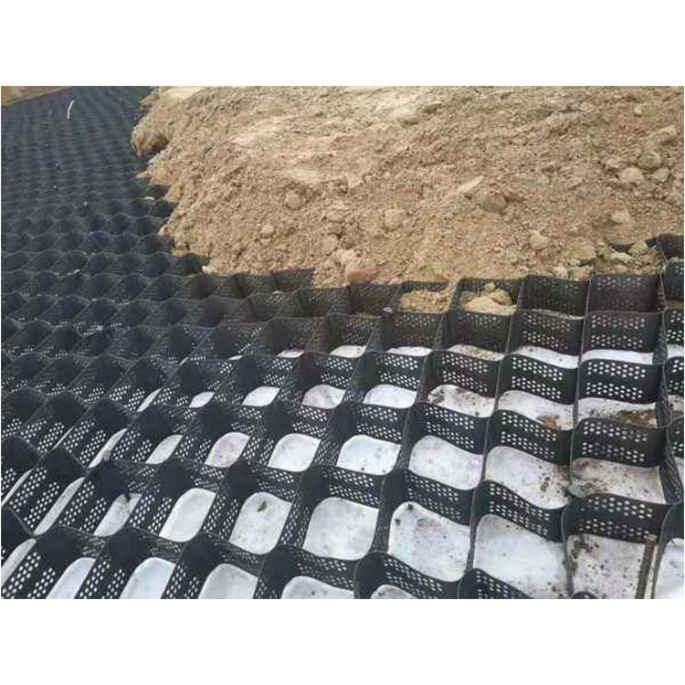 Alta Tensibilidade Areia Amarelo 100-445 HDPE Plastic Geo Cell para estabilidade de cascalho 0