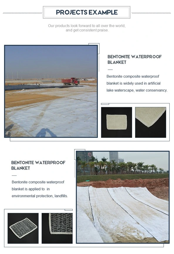 Revestimentos de argila geossintética de bentonita de sódio impermeável para projetos de aterros sanitários 4