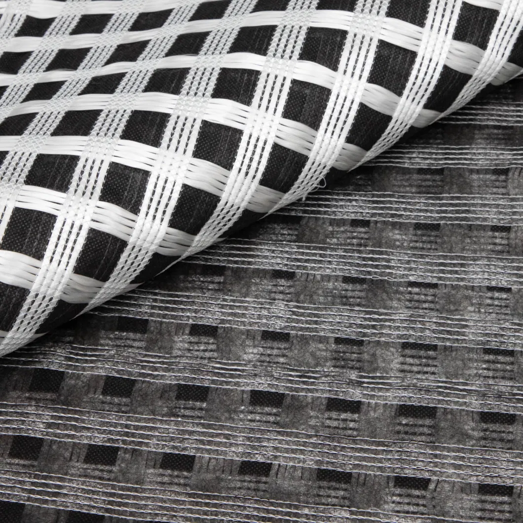 Geogrid de fibra de vidro biaxial composta com geotextil não tecido para reforço do solo/material de construção rodoviária Geocompos 1