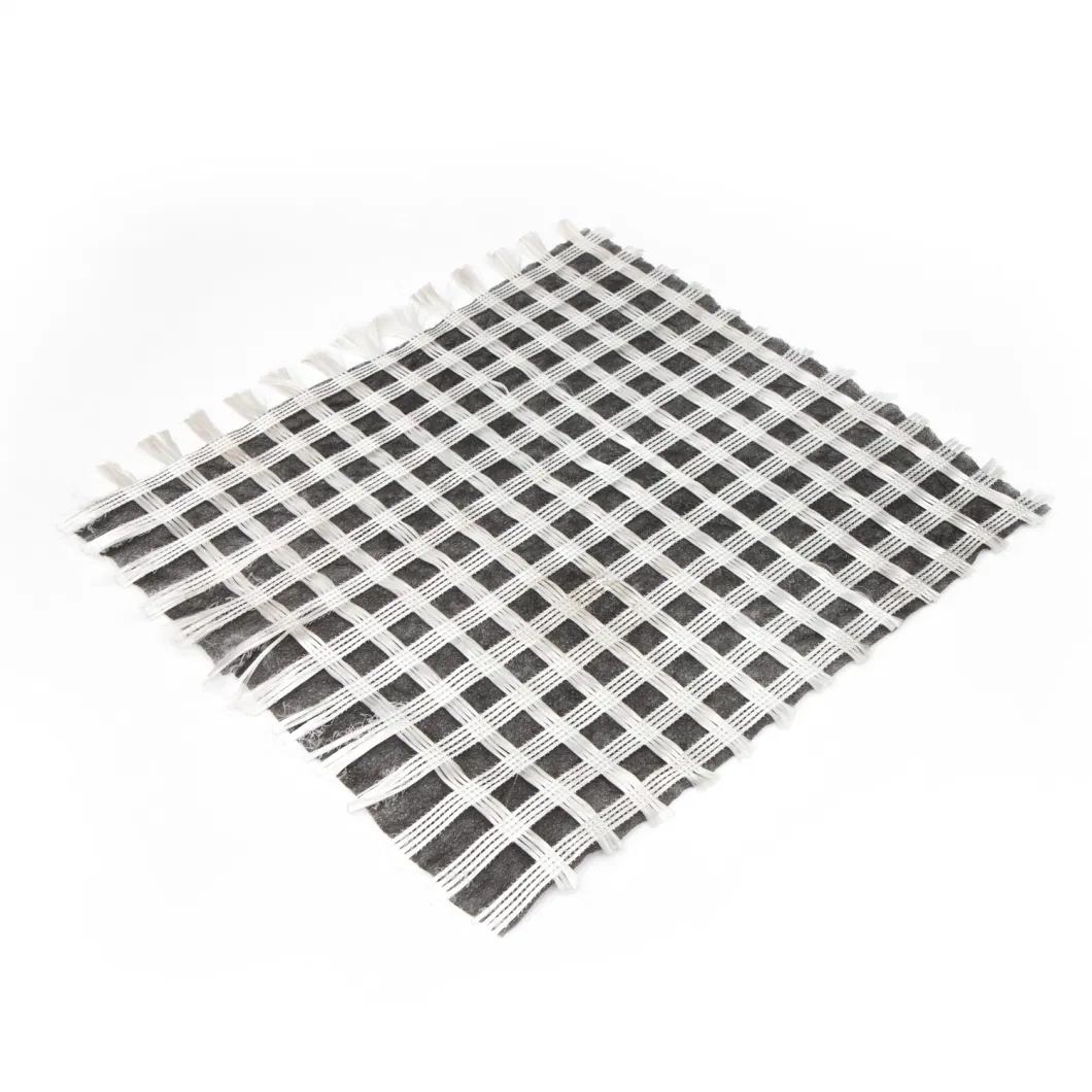 Geogrid de fibra de vidro biaxial composta com geotextil não tecido para reforço do solo/material de construção rodoviária Geocompos 4