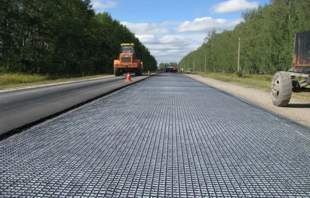 Geogrid de fibra de vidro biaxial composta com geotextil não tecido para reforço do solo/material de construção rodoviária Geocompos 9