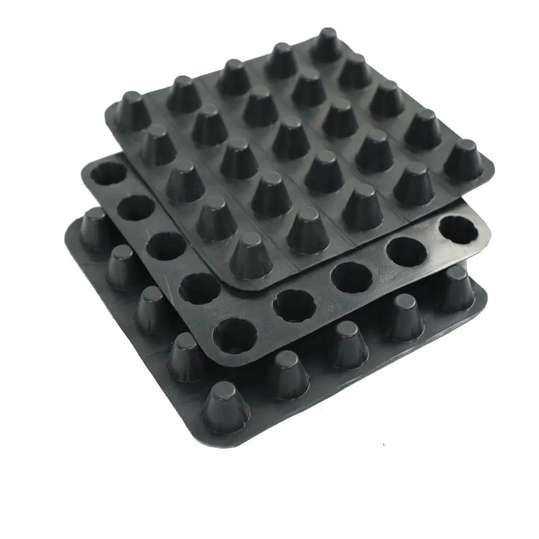 Projeto de verdura de membrana de drenagem de covinhas PVC Tabuleiro de drenagem de covinhas perfurado Trabalho de base Solução de água Solução de água 12