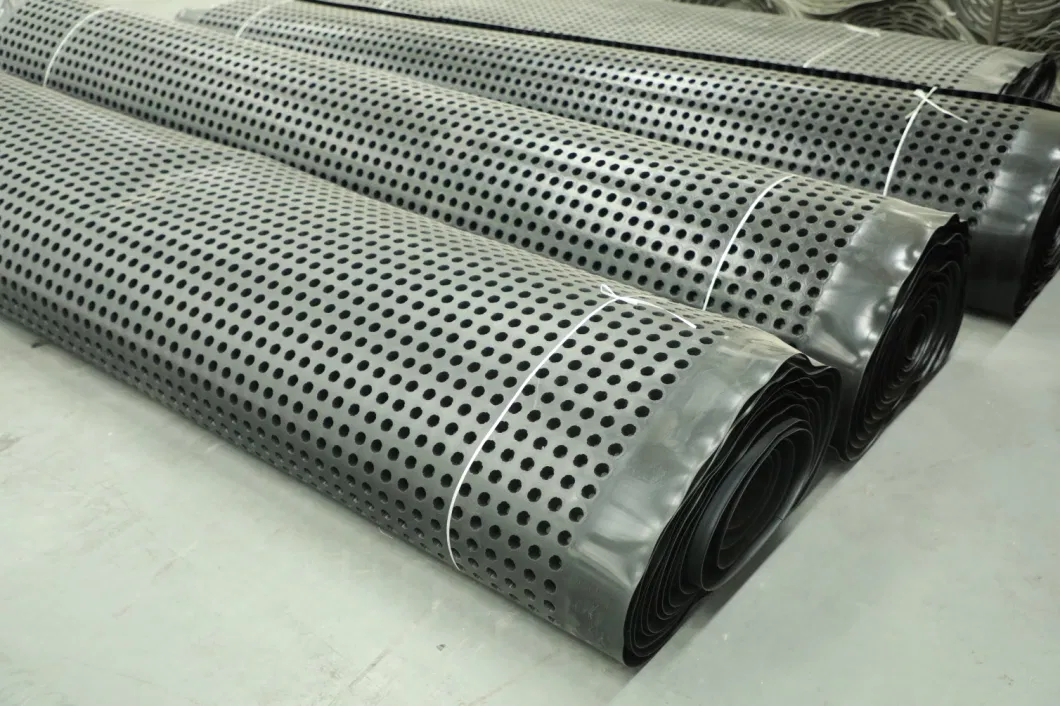 Projeto de verdura de membrana de drenagem de covinhas PVC Tabuleiro de drenagem de covinhas perfurado Trabalho de base Solução de água Solução de água 18
