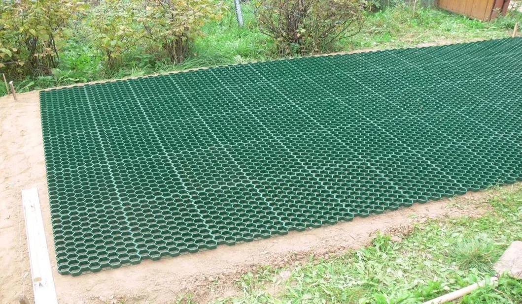 Grelha de estabilizador de gramado de plástico HDPE para estacionamento 8