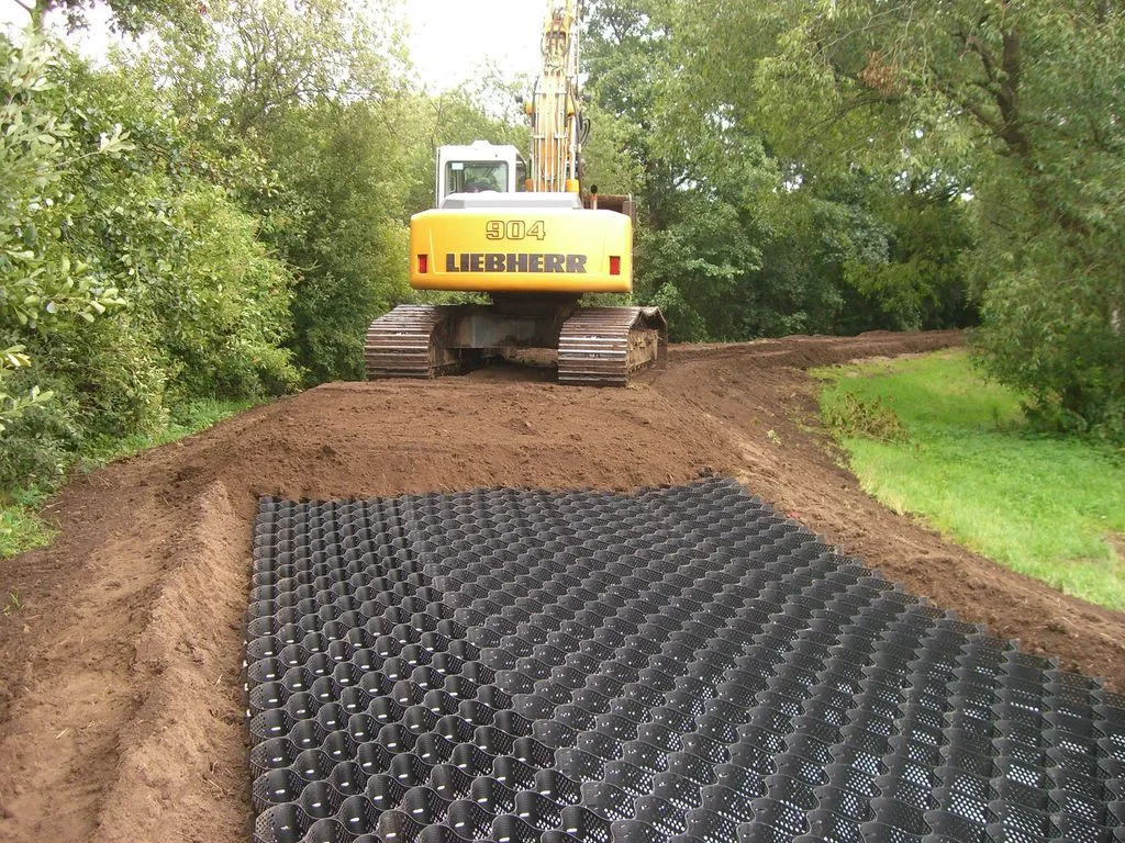 Alta Cabaça de Mel Negro HDPE Geocell Reforçamento Rota Para Rota Gravel Estabilizador Grade Parede de retenção terraplenagem 9