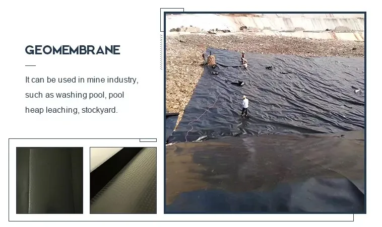 1.0mm 1.5mm 100% material virgem ASTM Anti-Seepage impermeável textura lisa LDPE LLDPE HDPE Geomembrana Liner de lago para depósito de lixo Liner de mineração 2