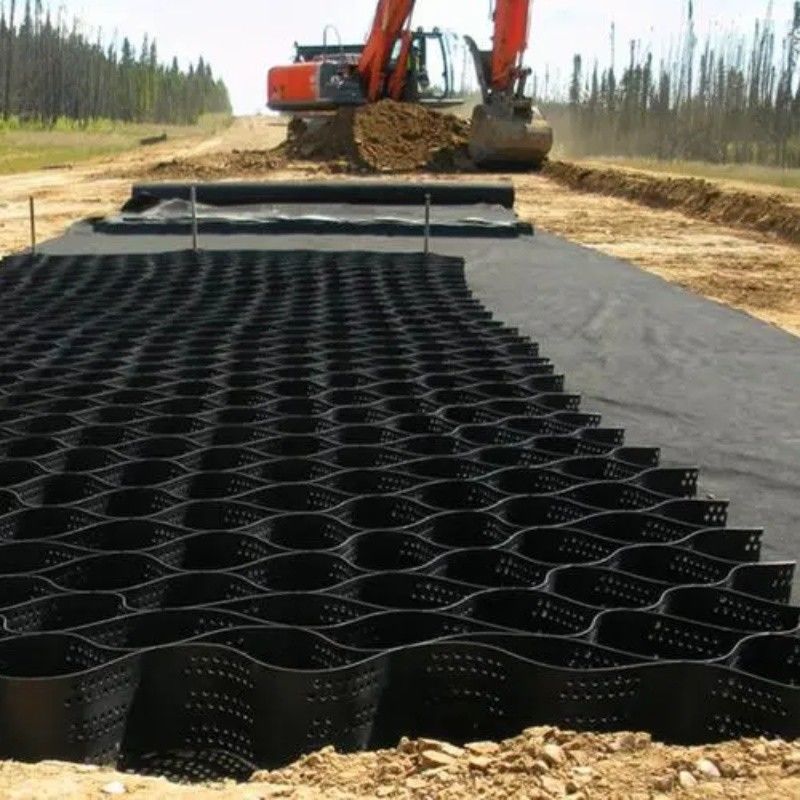 Estabilizador de cascalho preto Grade Ground HDPE Geocell Factory Estabilizador de cascalho para paredes de retenção de entradas