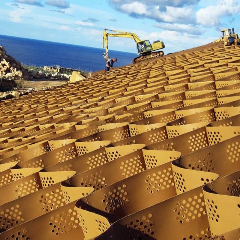 HDPE Geocell Gravel Soil Stabilizer Parking Lot Grade de honeycomb de plástico Grade de pavimentação de grama Grade de pavimentação para estrada de concreto