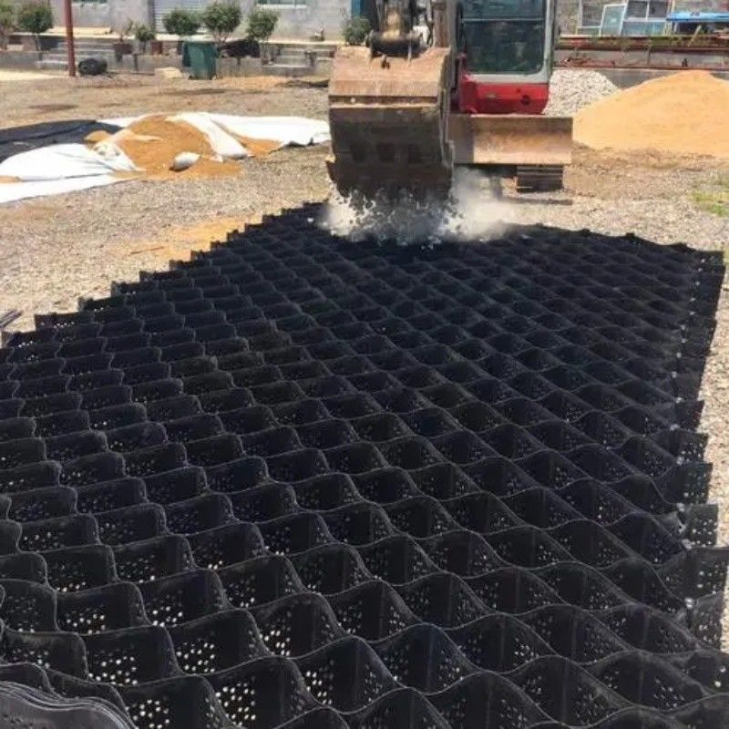 Alta Cabaça de Mel Negro HDPE Geocell Reforçamento Rota Para Rota Gravel Estabilizador Grade Parede de retenção terraplenagem