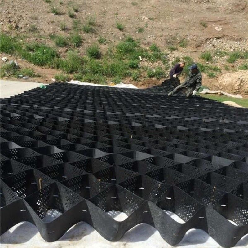 Alta Cabaça de Mel Negro HDPE Geocell Reforçamento Rota Para Rota Gravel Estabilizador Grade Parede de retenção terraplenagem