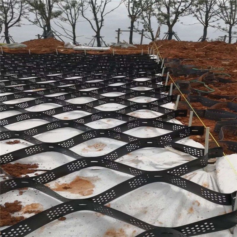Alta Cabaça de Mel Negro HDPE Geocell Reforçamento Rota Para Rota Gravel Estabilizador Grade Parede de retenção terraplenagem