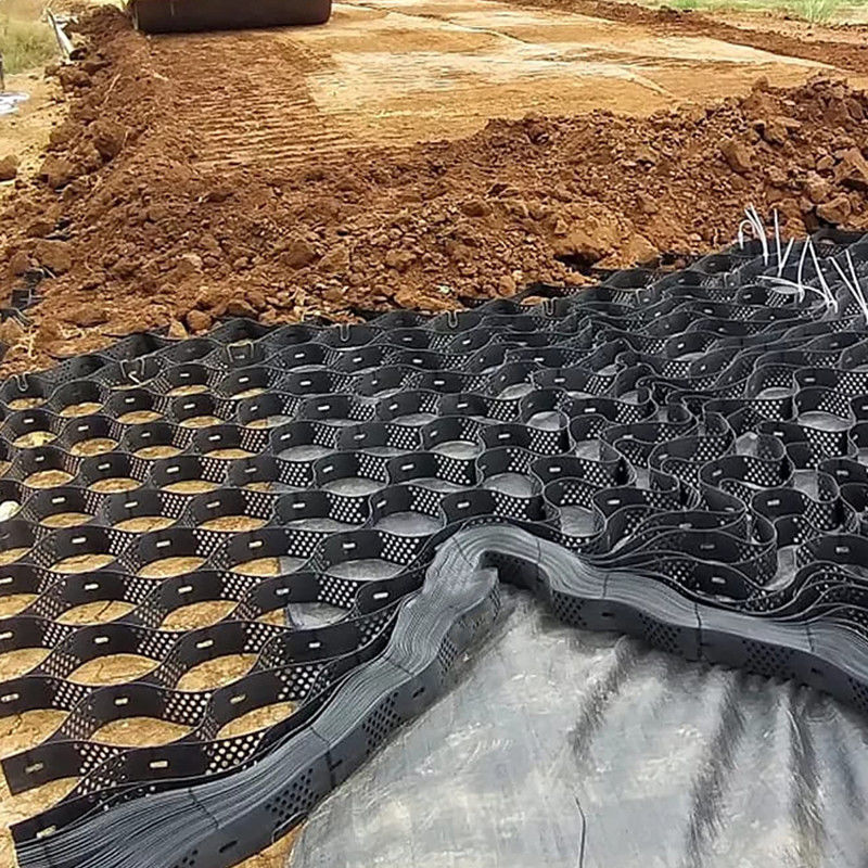 Sistema de confinamento de alta celula texturizada Honeycomb Geocell HDPE para estradas Fundação Proteção de inclinação Parque de estacionamento Rota de entrada Muralha de retenção