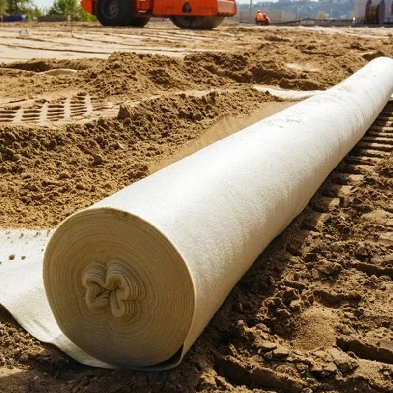 PET Poliéster Fibras Longas Não Tecido Agulha Punchado Poliéster Geotextil Geotextil Não Tecido Para Cobertura de Estradas