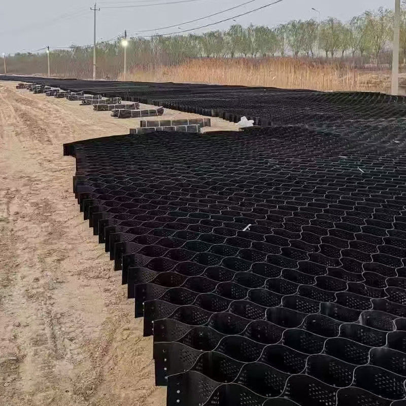 Reforço do solo Sistema celular Geocell Sistema de grelha de sepulturas HDPE / PP Geocell para beira de estrada