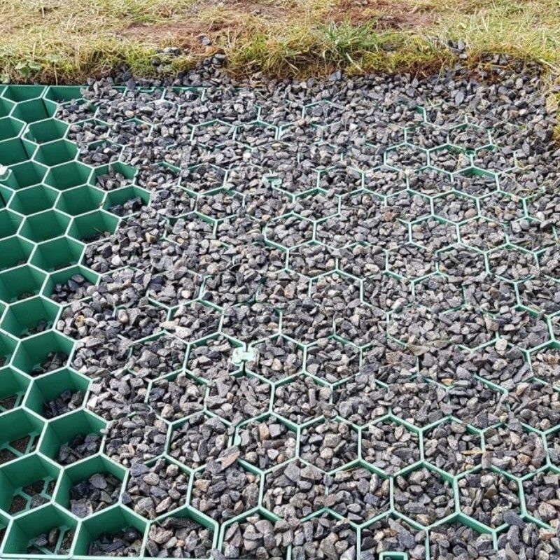 Pavimentadores de grama permeáveis de grama de cascalho pesado Pavimentadores de grama de plástico de HDPE para entradas