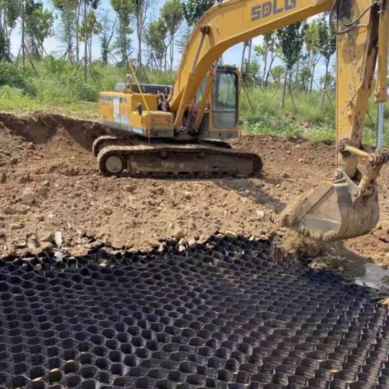 Sistema de confinamento celular de alta textura com buracos Honeycomb Geocell HDPE para estradas Fundação Proteção de inclinação Parque de estacionamento Rota de entrada Muralha de retenção