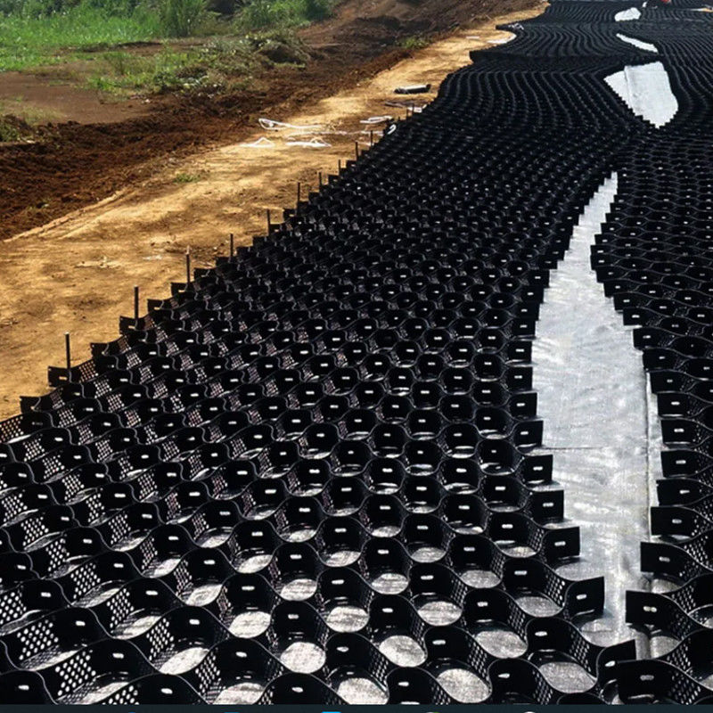 Sistema de confinamento celular de alta textura com buracos Honeycomb Geocell HDPE para estradas Fundação Proteção de inclinação Parque de estacionamento Rota de entrada Muralha de retenção
