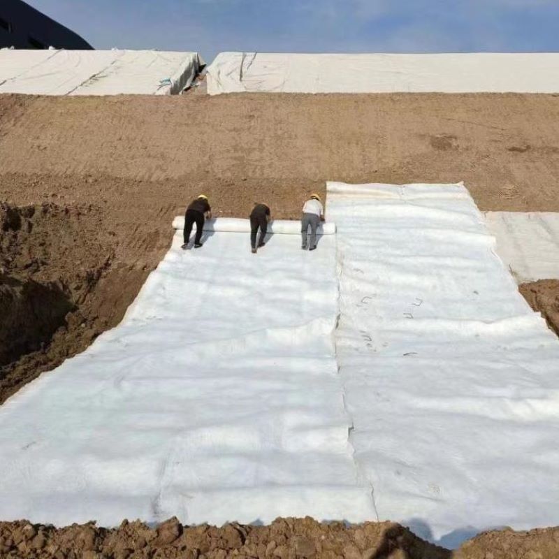 Bianco preto não tecido agulha perfurada geotextil PET PP para estrada rodoviária ferroviária