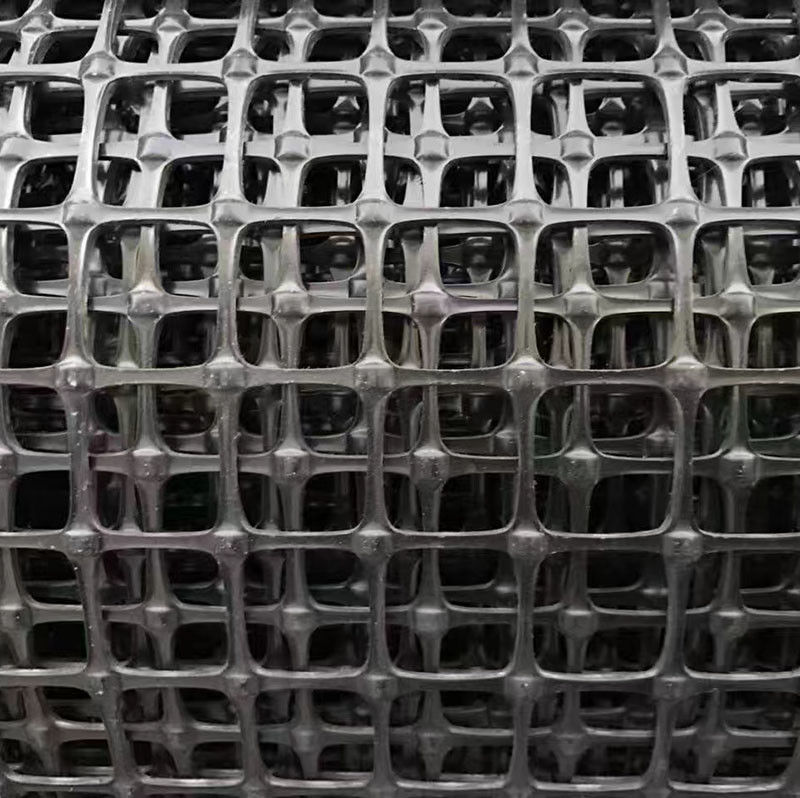 Grelha geográfica de plástico biaxial para reforço do solo, alta resistência à tração PP/PET, Balck 30kN/m, malha de estabilização da base da estrada