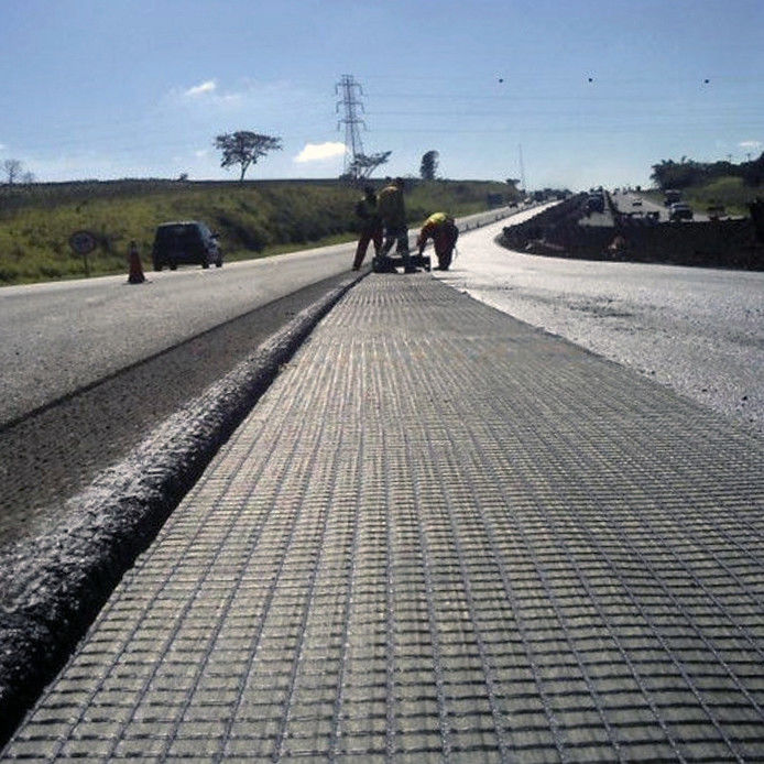Grelha geográfica de plástico biaxial para reforço do solo, alta resistência à tração PP/PET, Balck 30kN/m, malha de estabilização da base da estrada