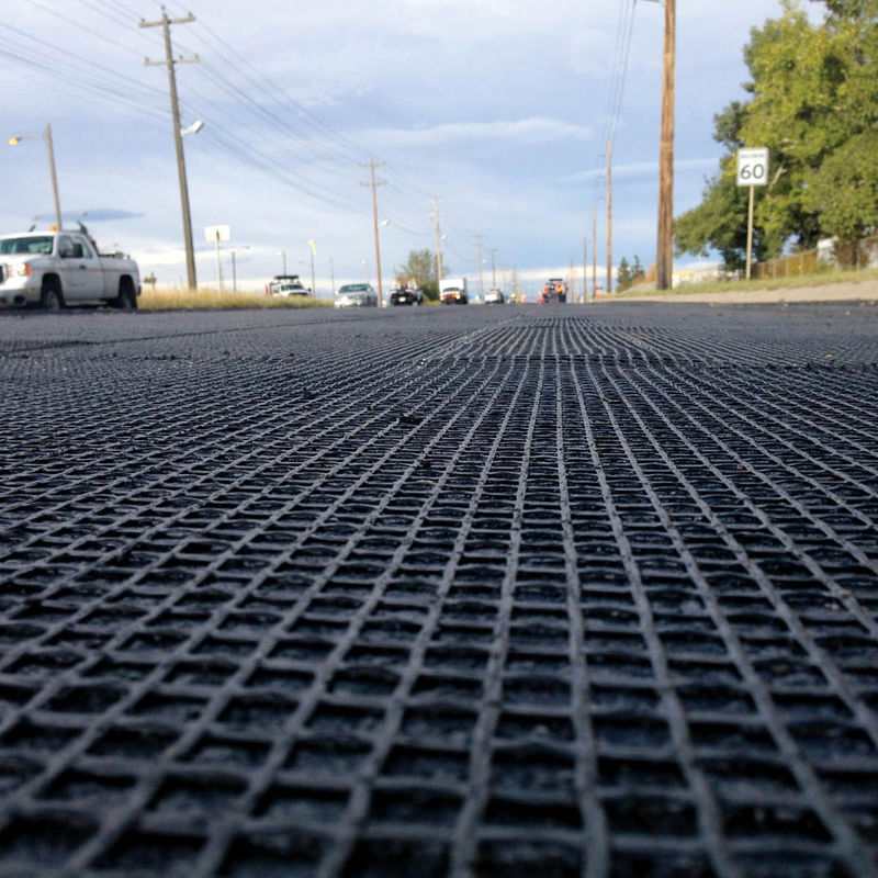 Grelha geográfica de plástico biaxial para reforço do solo, alta resistência à tração PP/PET, Balck 30kN/m, malha de estabilização da base da estrada