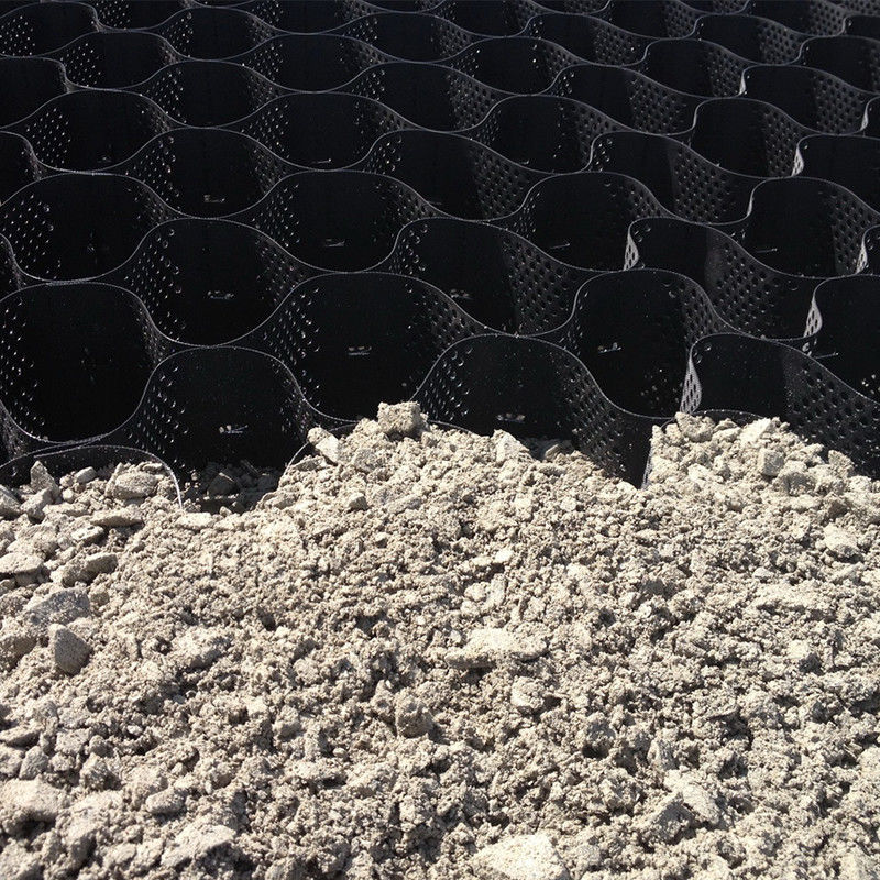 HDPE Geocell de plástico pavimentado Grade Negro Geocell de HDPE para reforço de porão macio Estabilizador de cascalho de baixo custo Geocell na construção rodoviária
