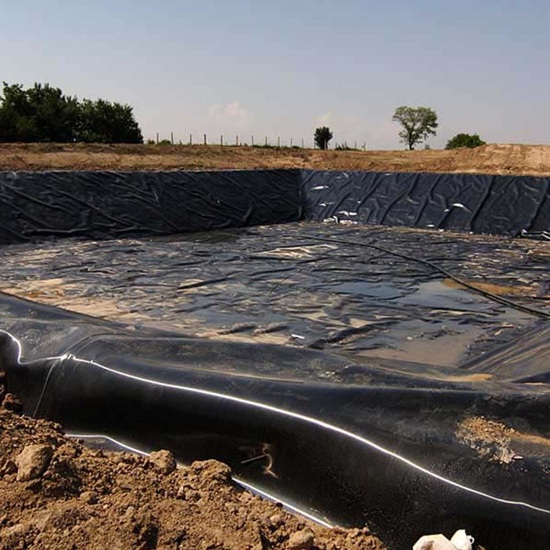 Revestimento de lagoa com geomembrana de HDPE resistente aos raios UV impermeável para aquicultura Agricultura Barragem aterros sanitários Pecuária Biodigestor Mineração
