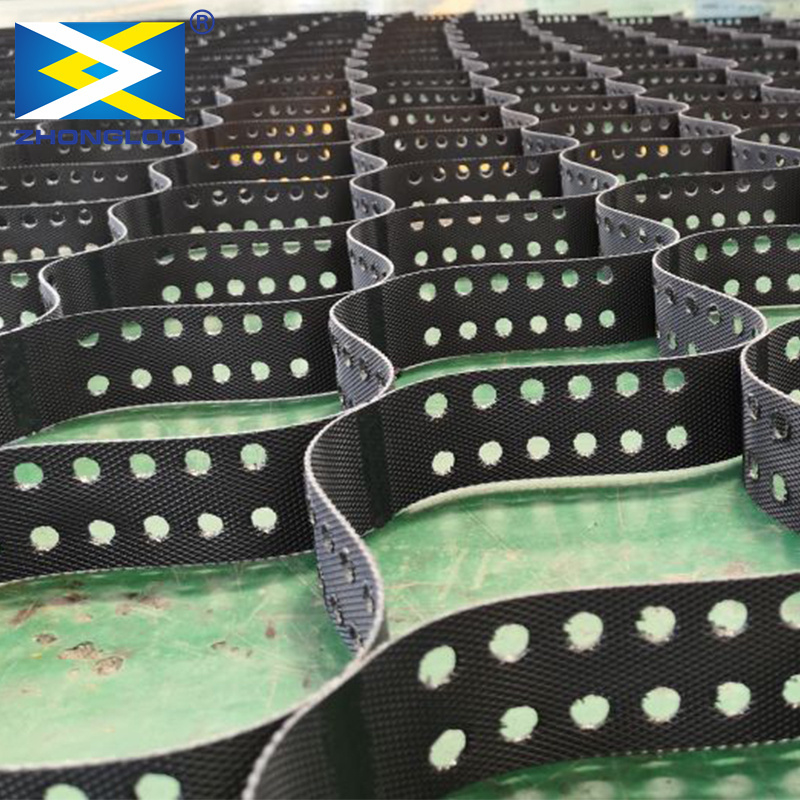 Rede de plástico biaxial de alta resistência à tração ¥ 30kN/m Grelha geográfica de PP/PET preta para reforço do solo e estabilização da base da estrada