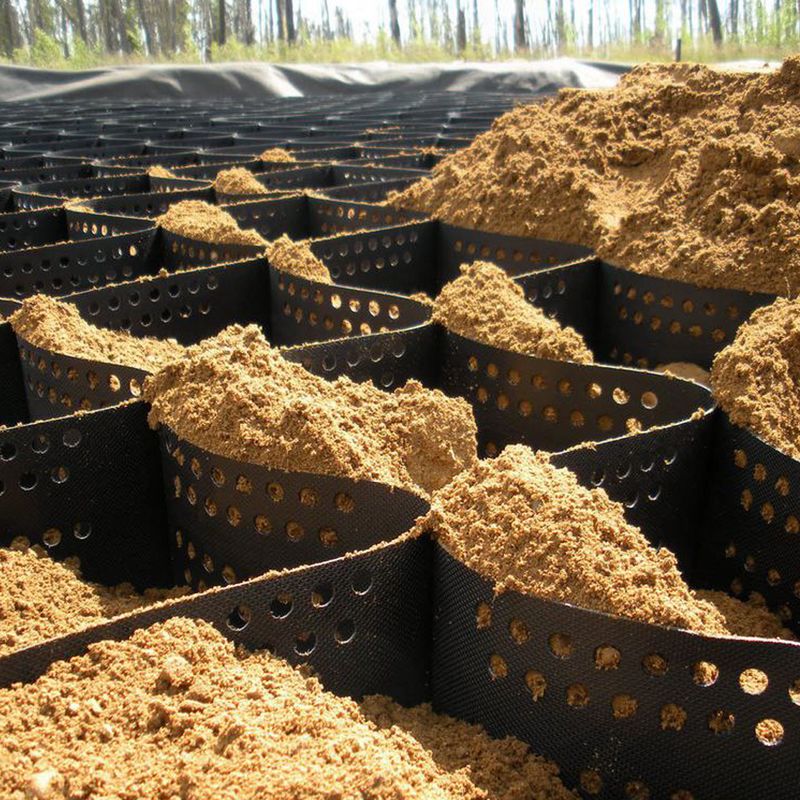 Sistema de grade de cascalho de geocélula de HDPE pesado para vias de entrada, estabilização do solo, proteção de encostas e reforço de paredes de retenção