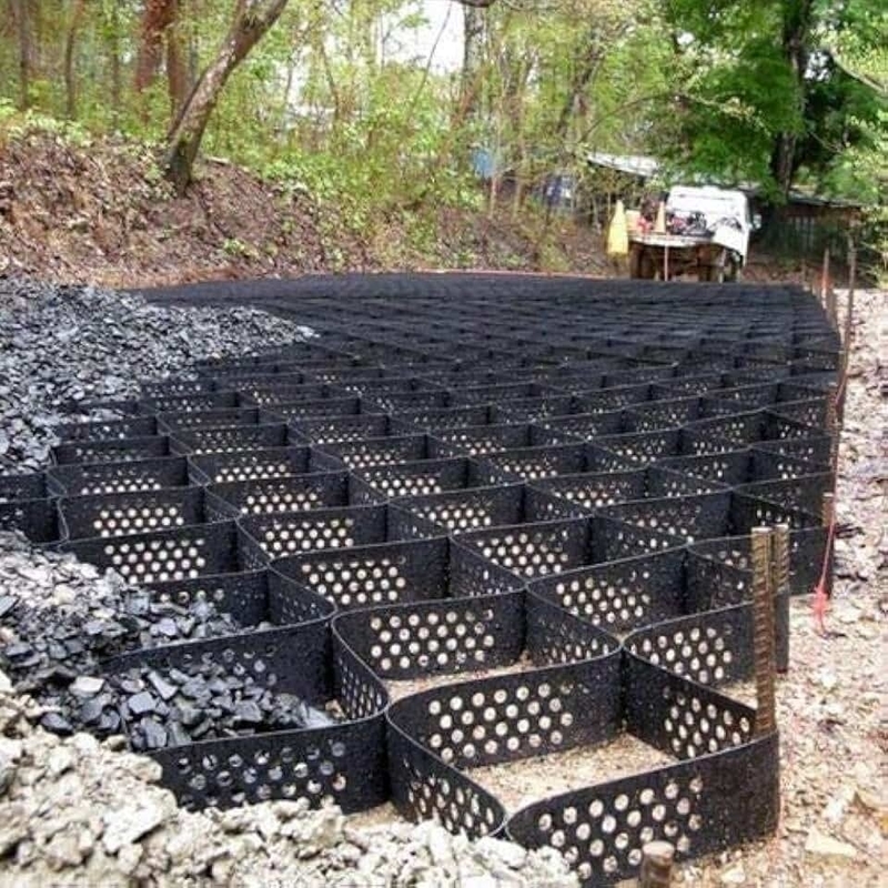 Geocell de alta celulose de confinamento de sistema de fenda de mel Geocell de HDPE para estrada Fundação Proteção de inclinação Parque de estacionamento Parede de retenção