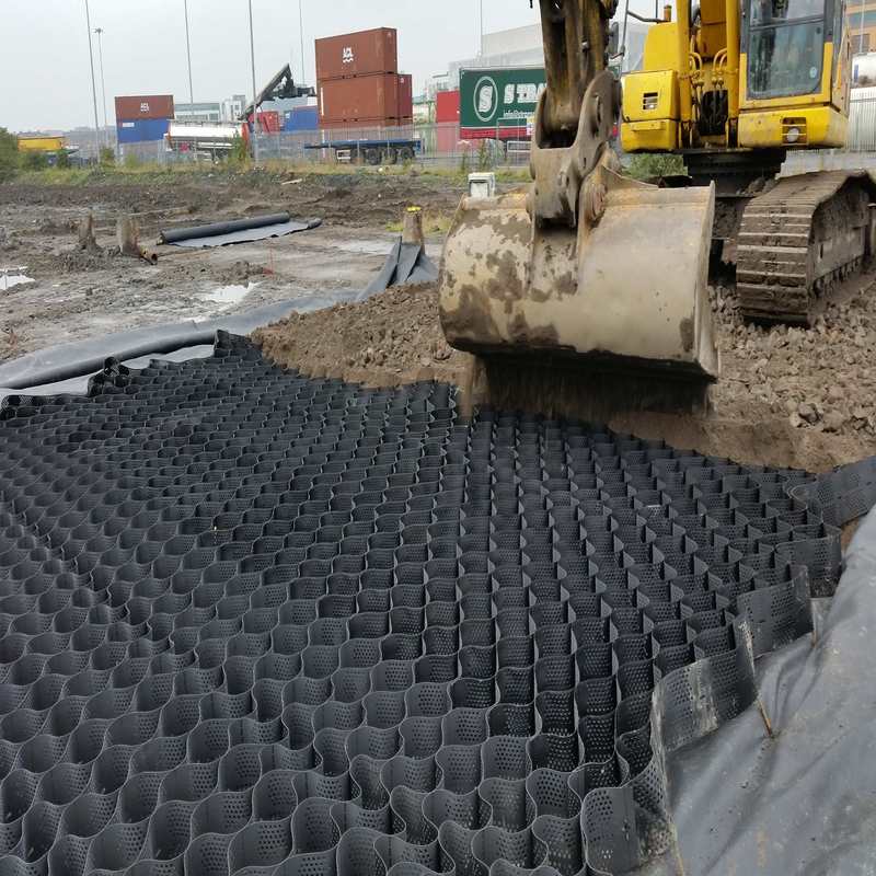HDPE Geocell de plástico Paved Grid Geocell de HDPE para reforço de porão macio Estabilizador de cascalho de baixo custo Geocell na construção rodoviária