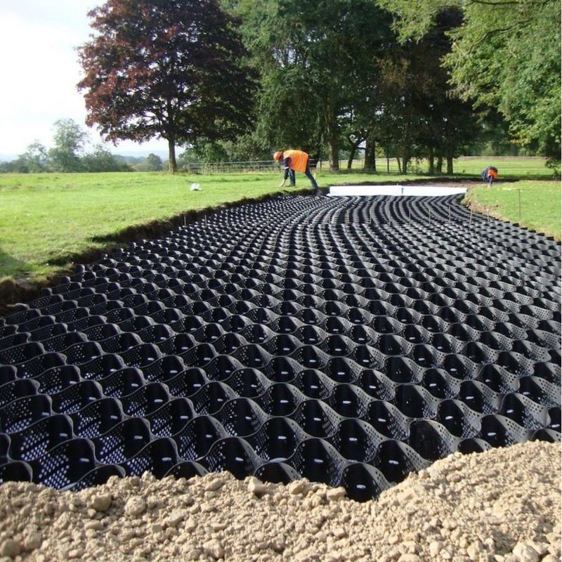 50MM 100mm 150mm HDPE Geocell para controle de erosão de entradas Estabilizador de cascalho Jardim Drainage Board Proteção de inclinação do leito da estrada