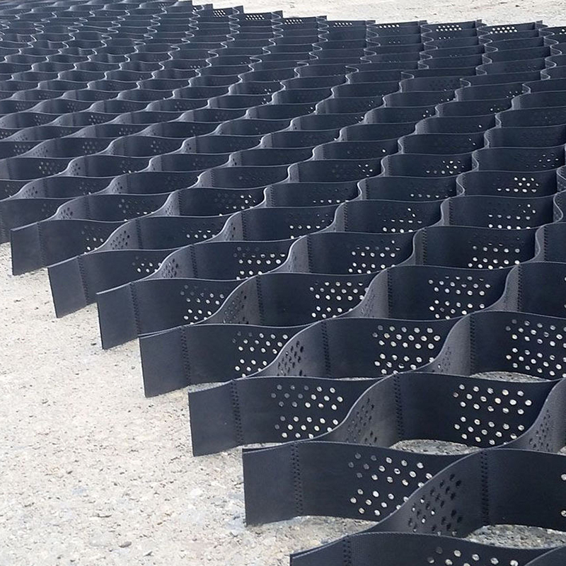 Grelha de cascalho geocelular de plástico HDPE texturizada e perfurada para estabilização de calçadas, reforço de estradas, estacionamento e proteção de encostas