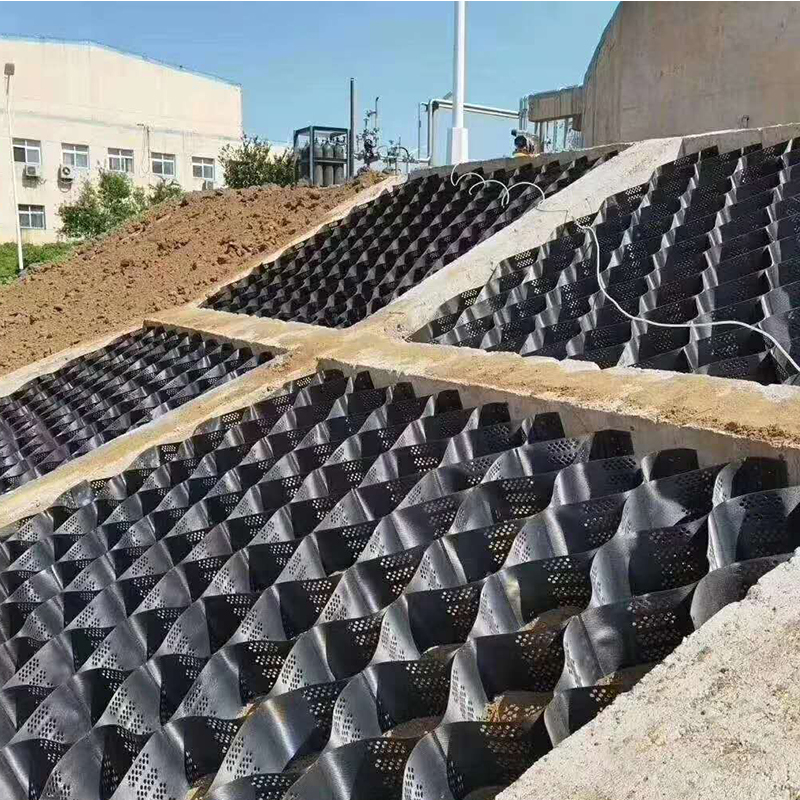 Grelha de cascalho geocelular de plástico HDPE texturizada e perfurada para estabilização de calçadas, reforço de estradas, estacionamento e proteção de encostas