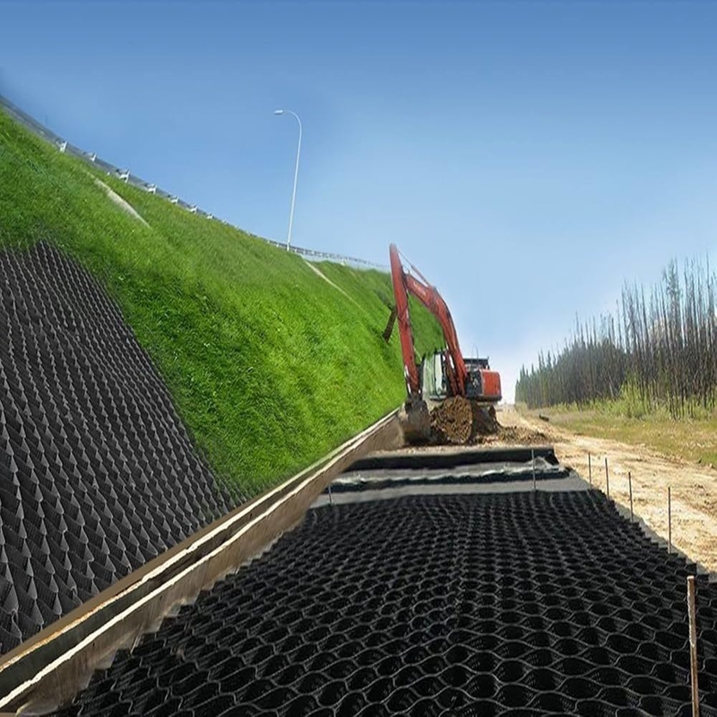 Geocélulas de HDPE duráveis Geocélula de HDPE com superfície lisa para calçadas Controle de erosão para encostas Suporte para muros de contenção