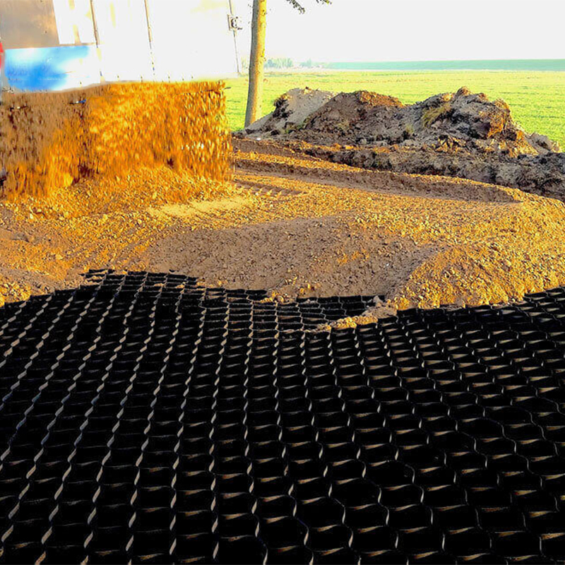 Geocélula HDPE em favo de mel para cascalho de grade rodoviária padrão ASTM de plástico para reforço de muro de contenção, proteção de encostas, calçadas e controle de erosão